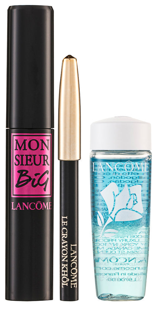 Lancôme Monsieur Big Mascara Gesichtspflege-Set 10 ml Mascara / No.1 Black + 0.7g Eyeliner / Mini Khôl Black + 30 ml Bi-Facil Eye Makeup Remover