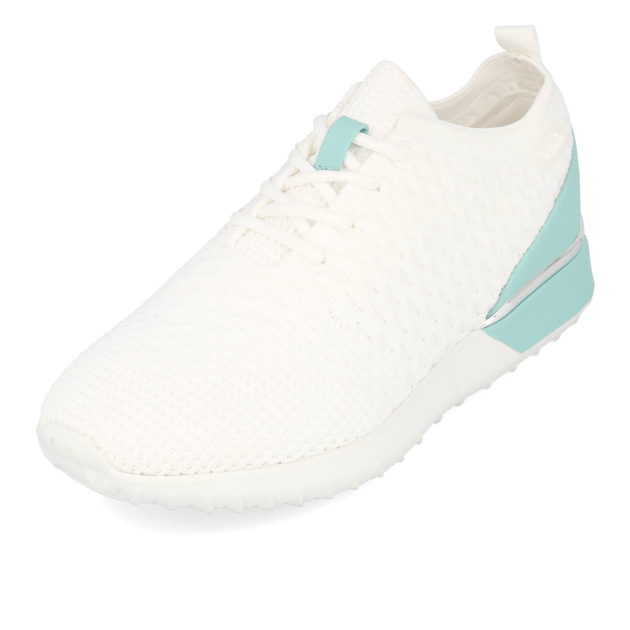 La Strada 2101381 Sneaker Damen White Knitted Blue Heelcap