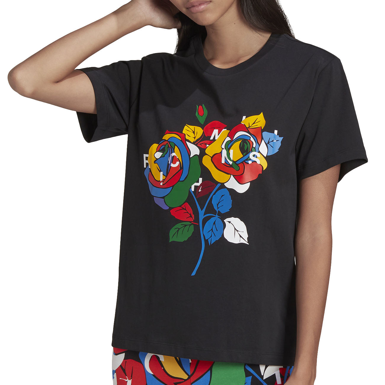 adidas Reg T-Shirt Damen Rich Mnisi Print Black